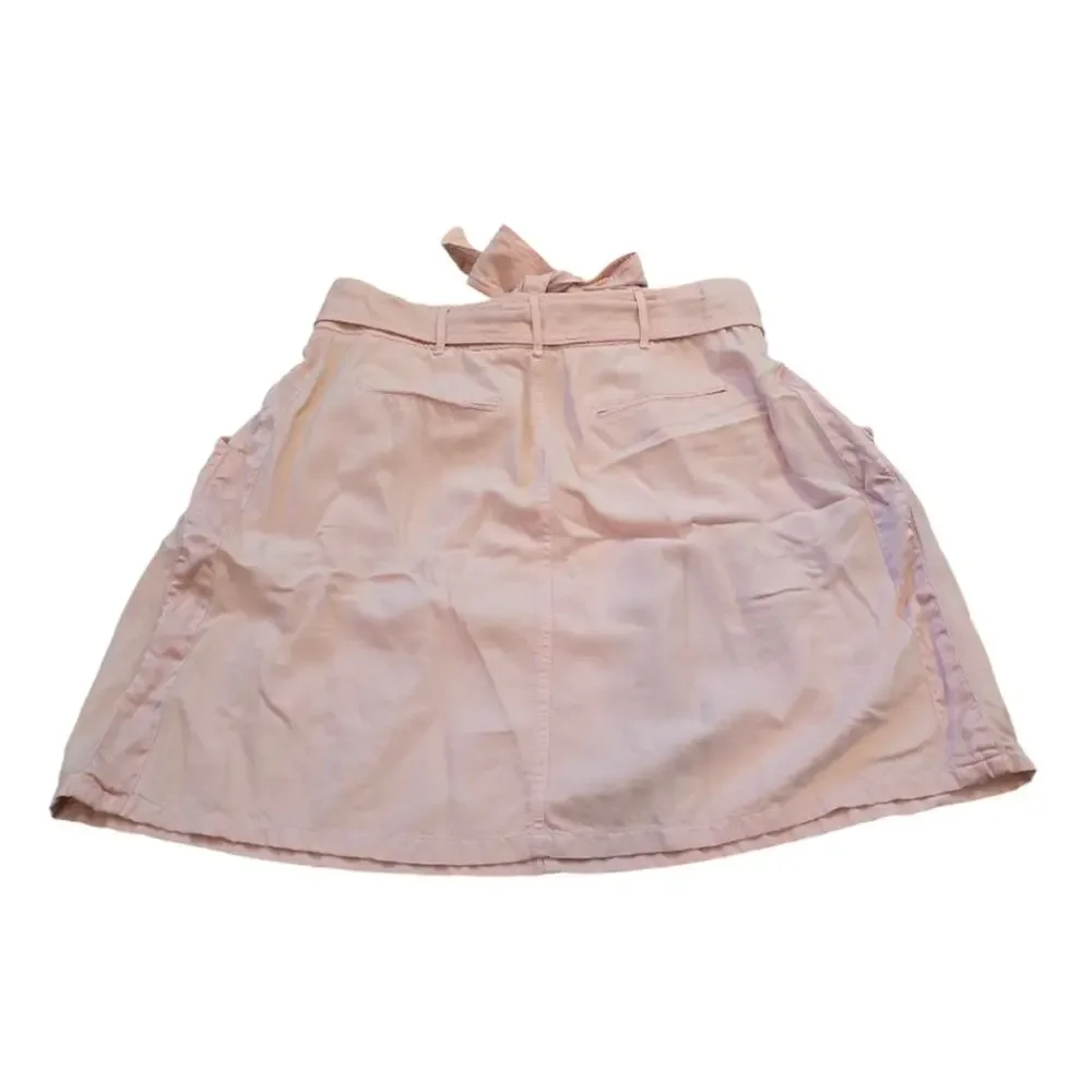 Rebecca Taylor pale Pink Silk Blend Super Soft Belted Pleated Skirt Size 8‎